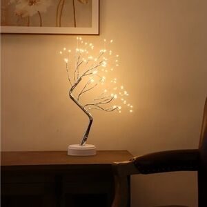 USB & Battery Touch Sensor Sparkly Fairy Tree Tabletop Lamp Bonsai Lamp 108 LED